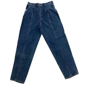 Vintage Carriage‎ Court blue jeans high-rise pleated front, tapered leg sz 16